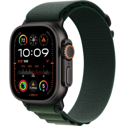 Умные часы Apple Watch Ultra 2 (2024) GPS + Cellular 49mm Black Titanium Case with Dark Green Alpine Loop